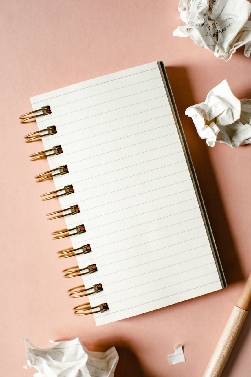 blank page on spiral notebook